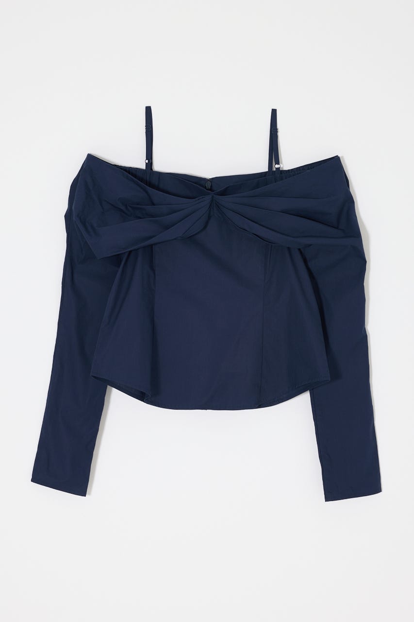 【SS先行アイテム】RIBBON OFF SHOULDER  ブラウス NVY 2