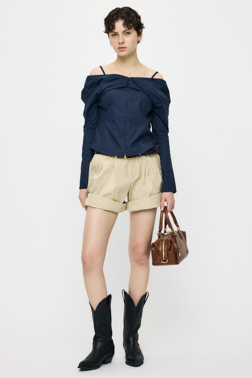 RIBBON OFF SHOULDER  ブラウス NVY 2