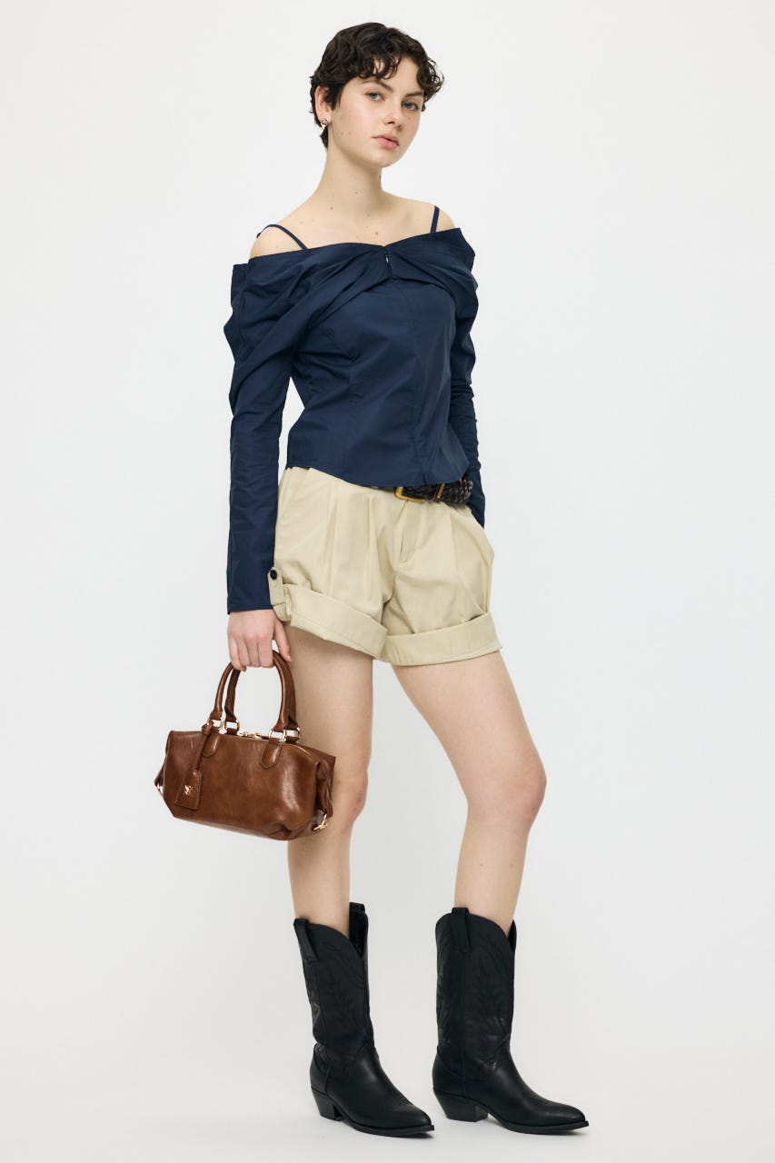 RIBBON OFF SHOULDER  ブラウス NVY 2