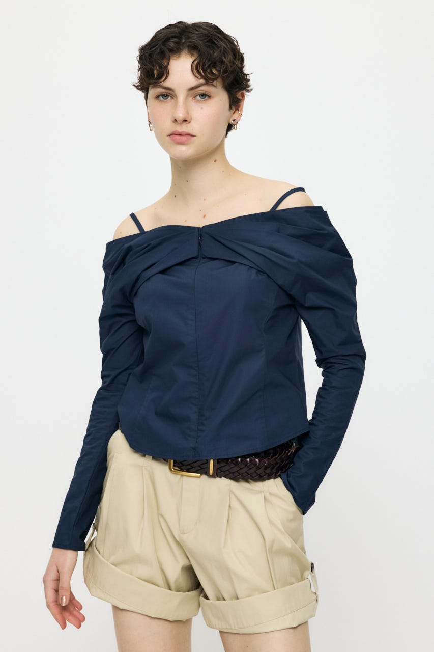 RIBBON OFF SHOULDER  ブラウス NVY 2