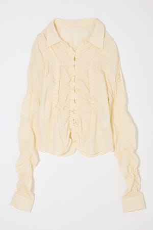 【SS先行アイテム】BUTTON UP SHIRRING シャツ