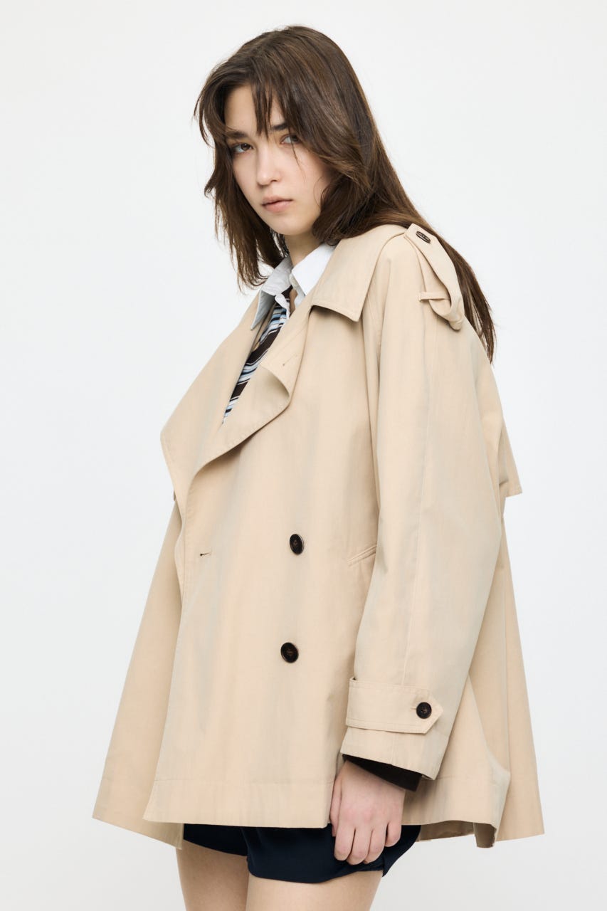 SHORT TRENCH コート BEG FREE
