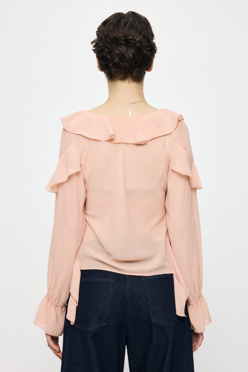 CHIFFON RUFFLE  ブラウス L/PNK FREE