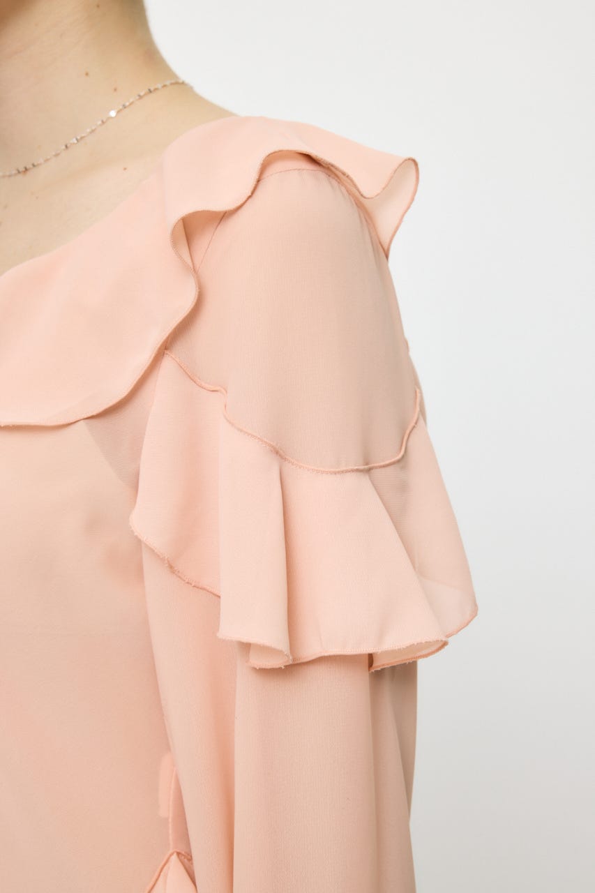 CHIFFON RUFFLE  ブラウス L/PNK FREE