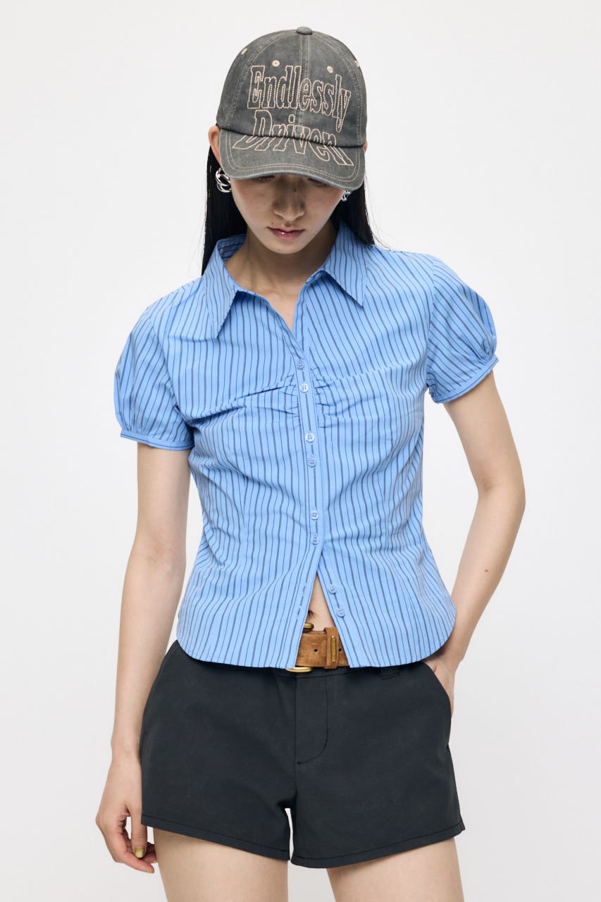 SHORT SLEEVE FIT シャツ 柄BLU 1