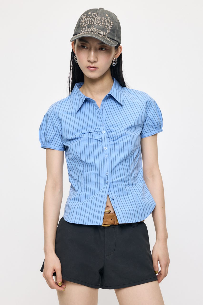 SHORT SLEEVE FIT シャツ 柄BLU 1