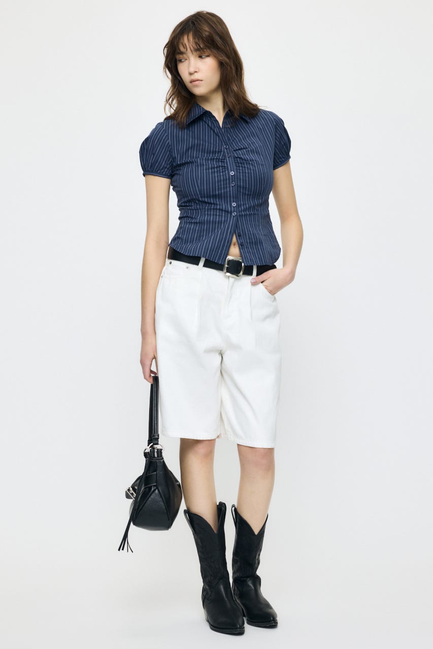 SHORT SLEEVE FIT シャツ 柄NVY 1