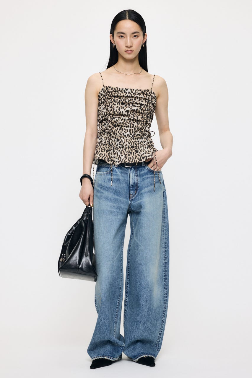 SATIN GATHER キャミ 柄BRN FREE