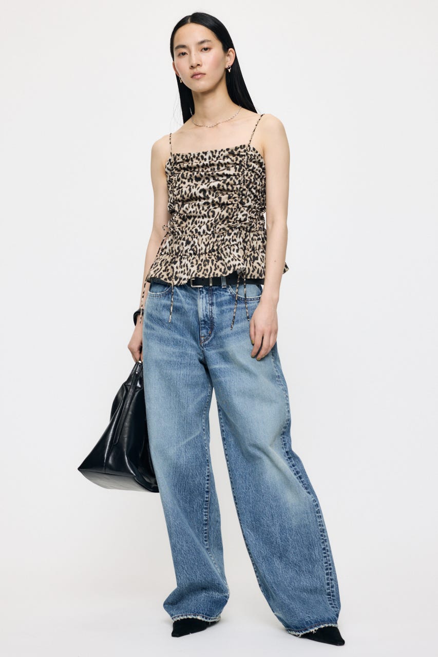 SATIN GATHER キャミ 柄BRN FREE