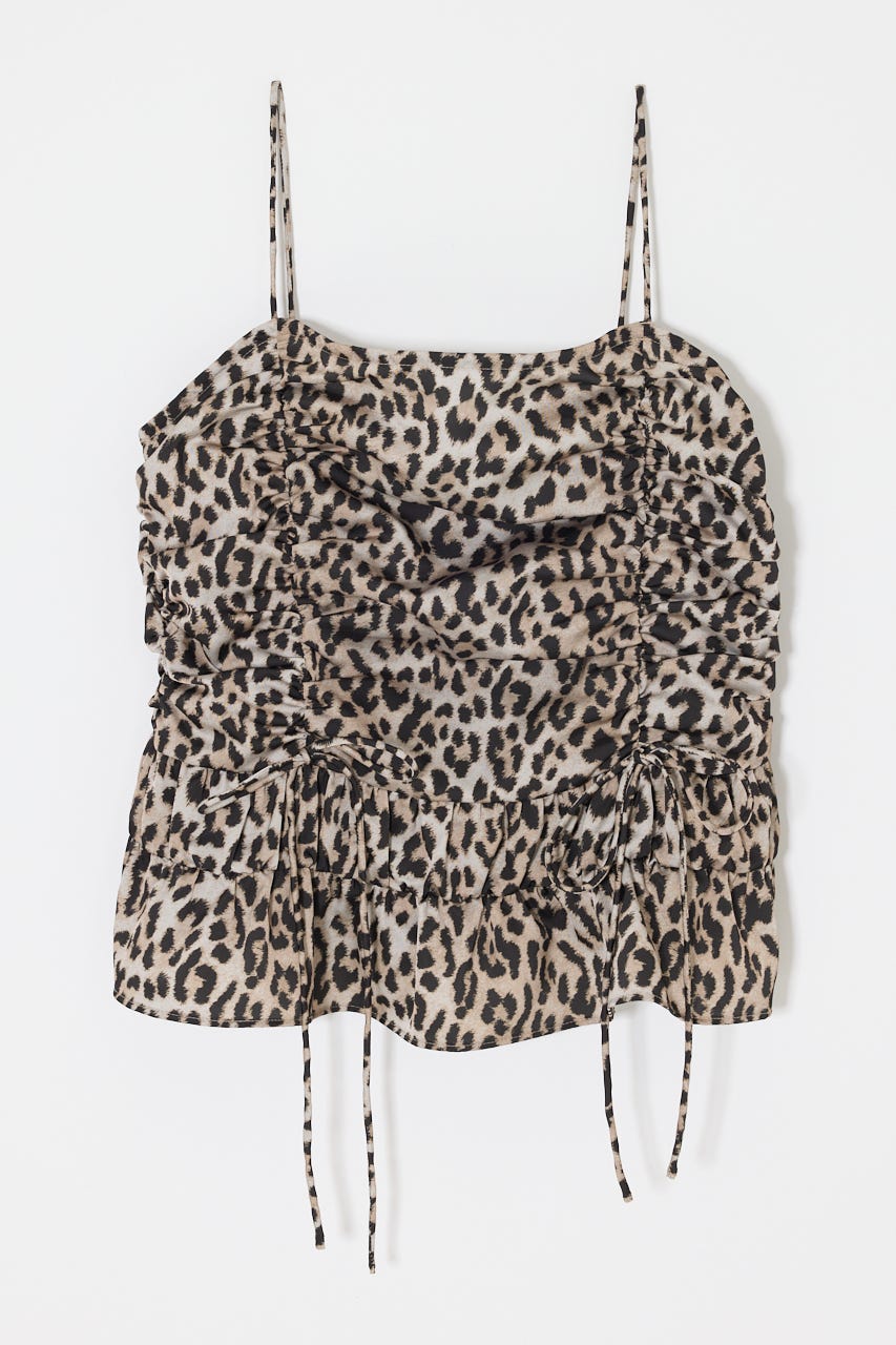 SATIN GATHER キャミ 柄BRN FREE