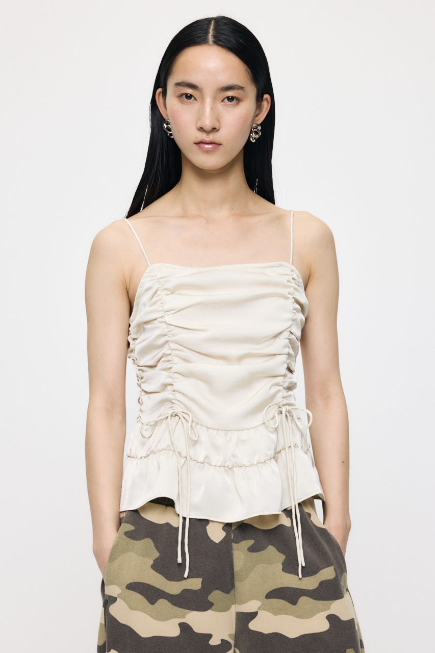 SATIN GATHER キャミ IVOY FREE