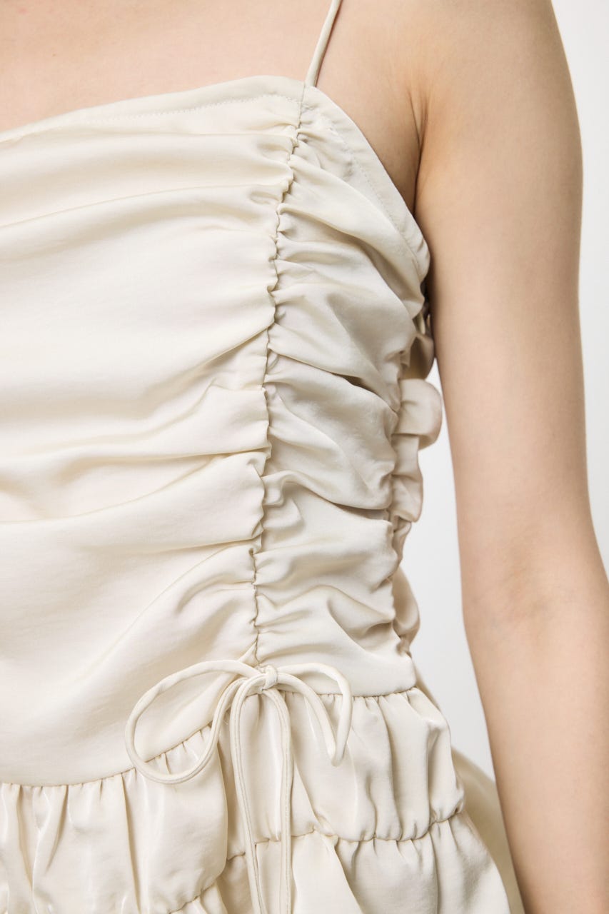 SATIN GATHER キャミ IVOY FREE