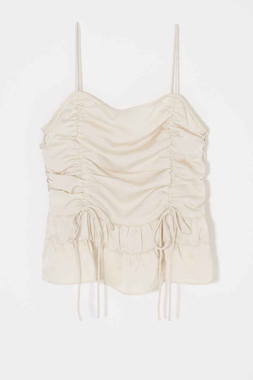 SATIN GATHER キャミ IVOY FREE