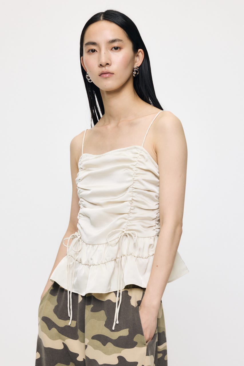 SATIN GATHER キャミ IVOY FREE