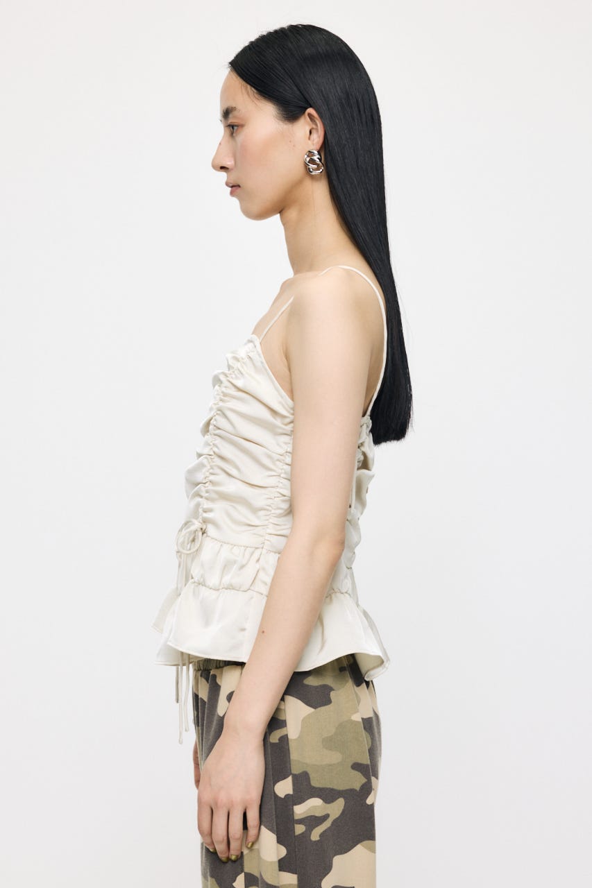 SATIN GATHER キャミ IVOY FREE