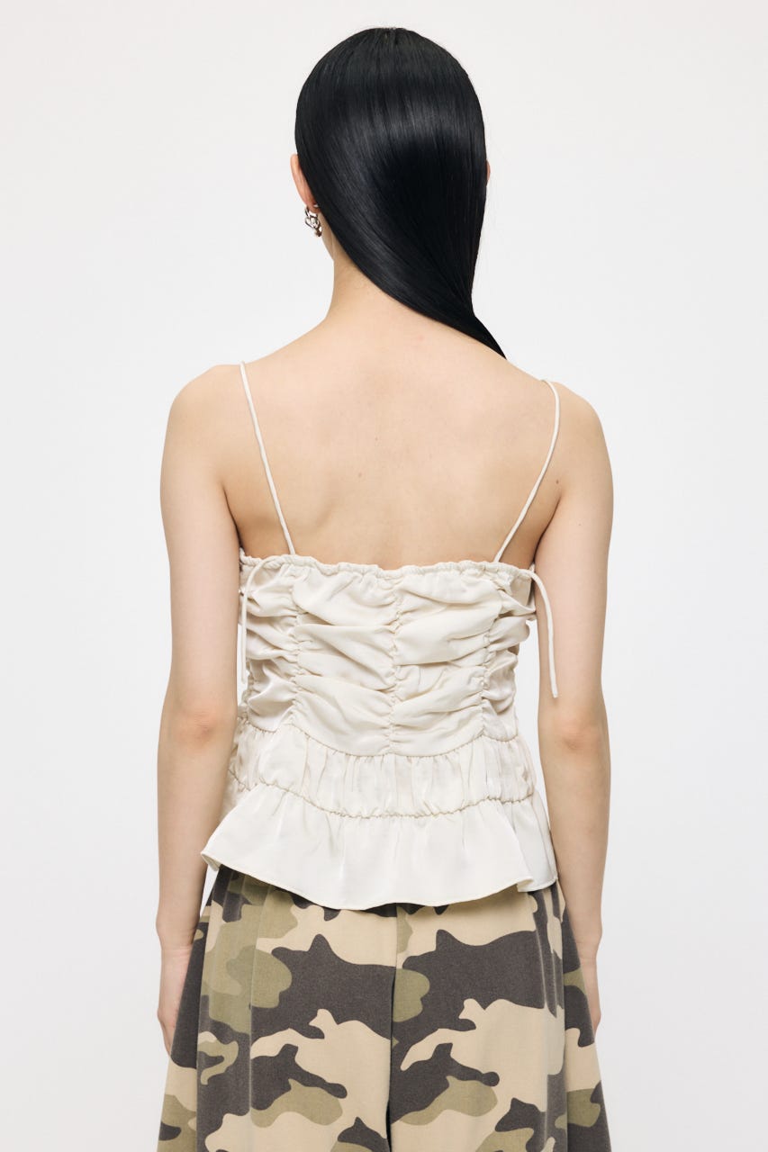 SATIN GATHER キャミ IVOY FREE