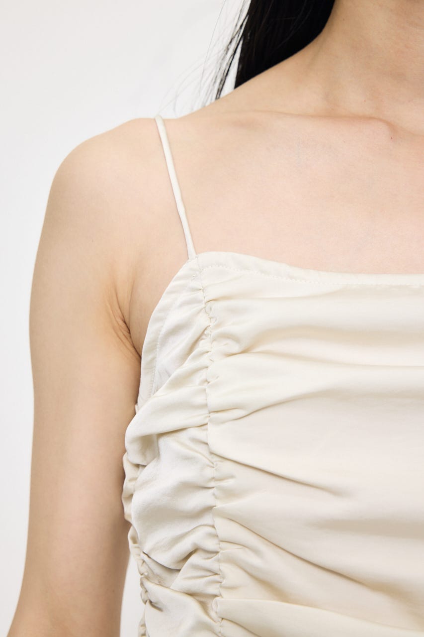 SATIN GATHER キャミ IVOY FREE