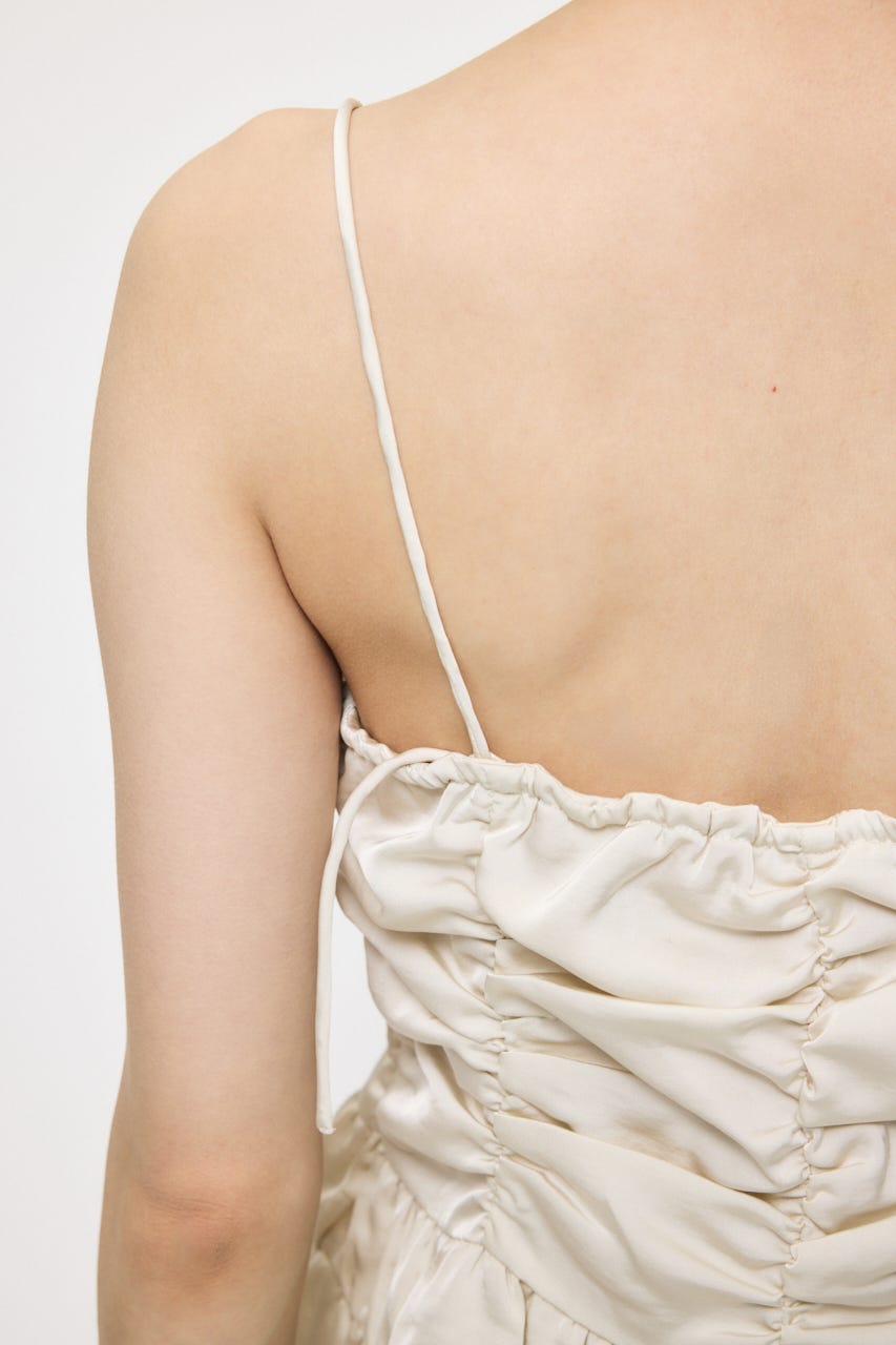 SATIN GATHER キャミ IVOY FREE