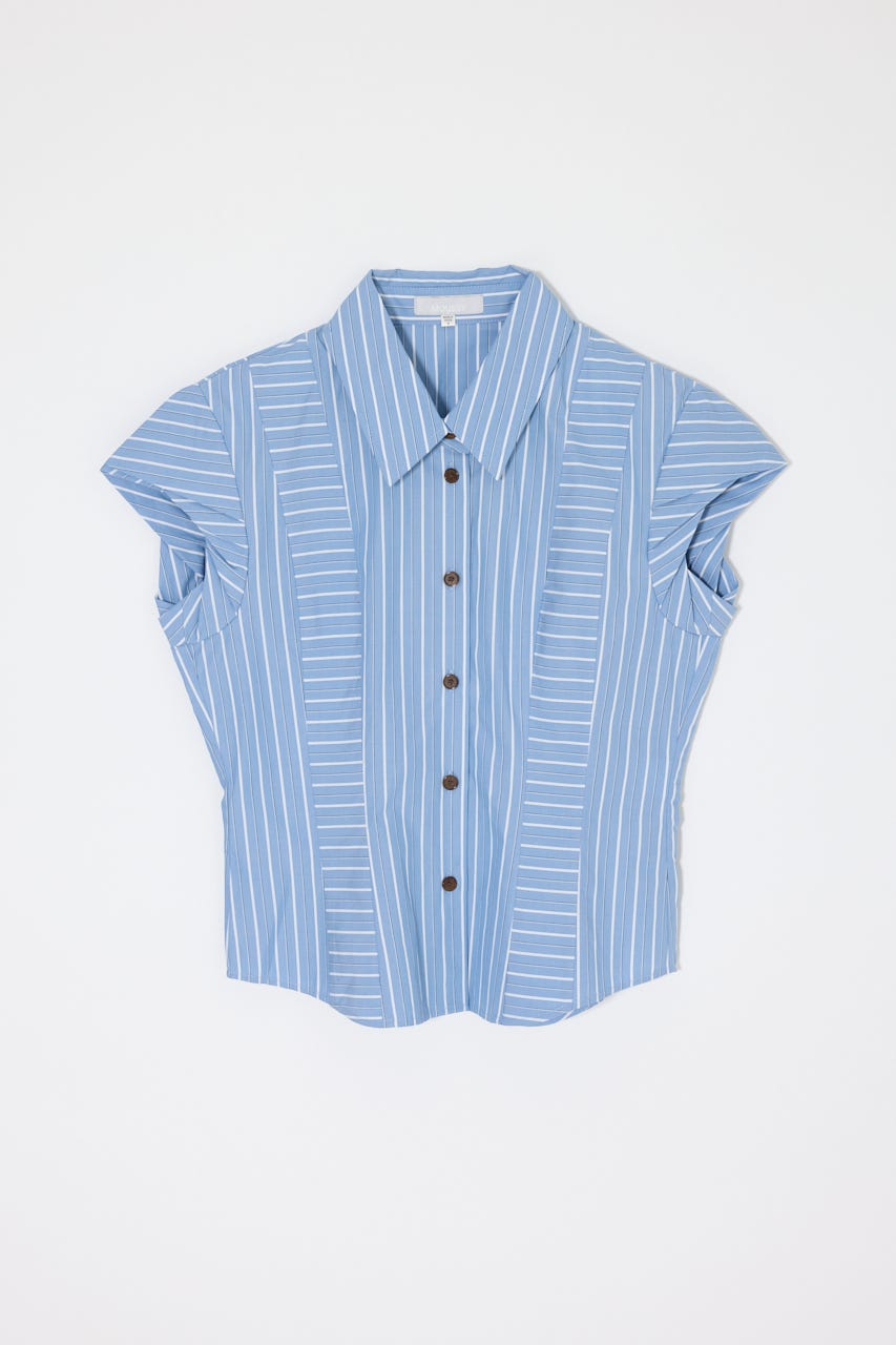 STRIPE FIT ブラウス BLU FREE