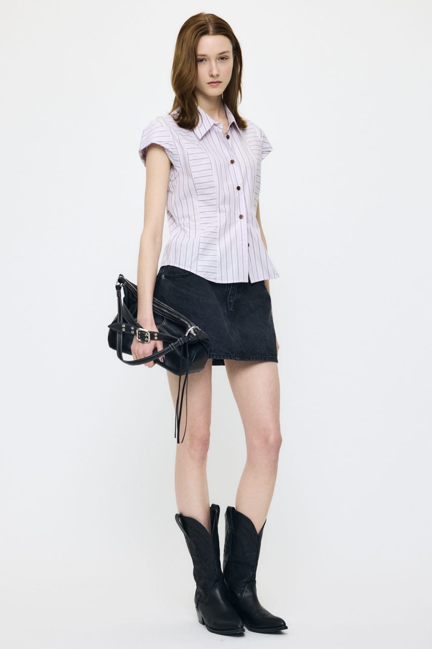 STRIPE FIT ブラウス PNK FREE