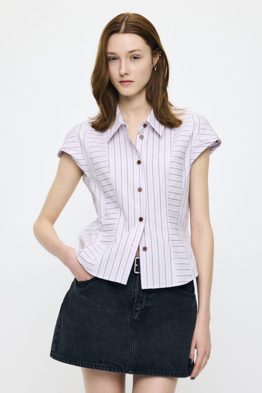 STRIPE FIT ブラウス PNK FREE