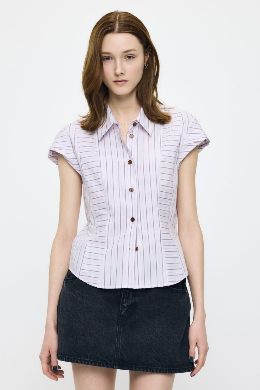 STRIPE FIT ブラウス PNK FREE