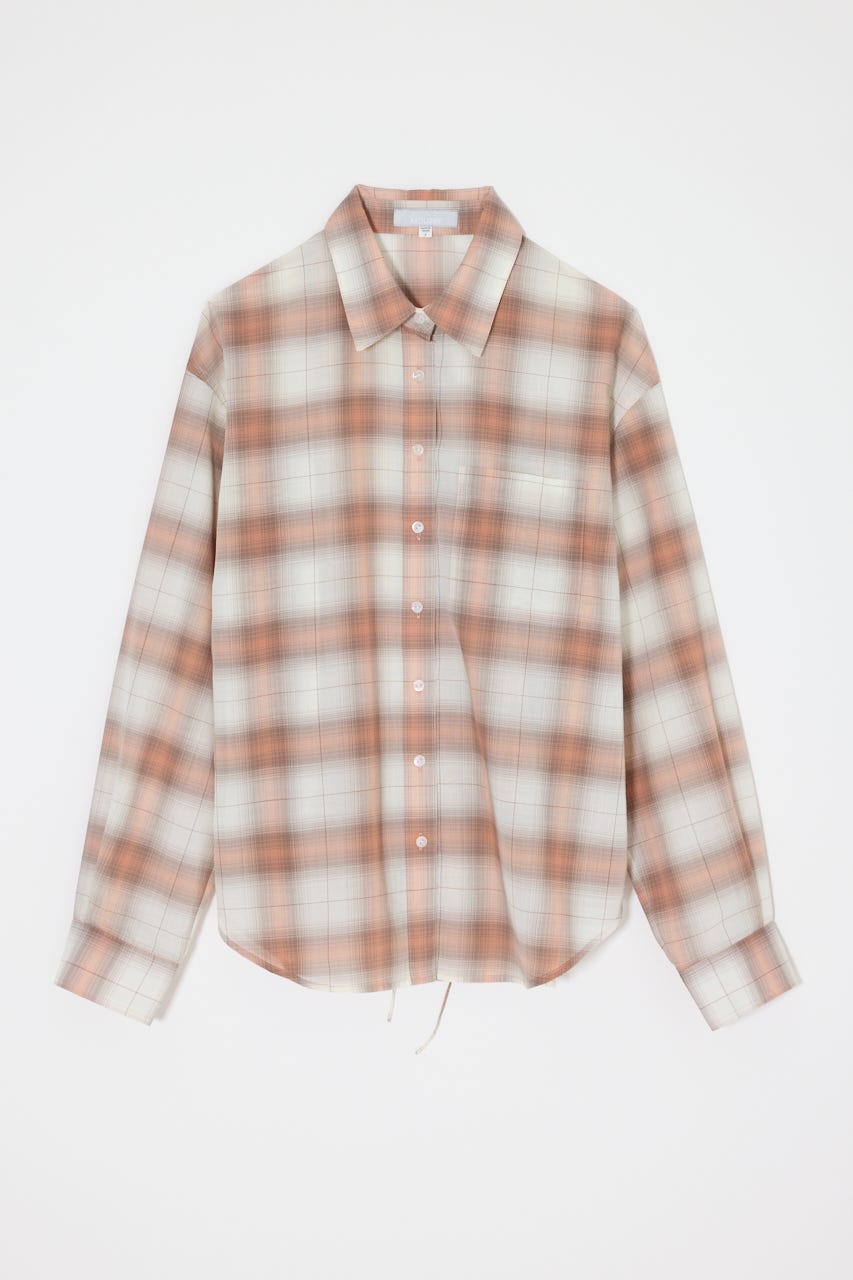 FADE CHECK SHEER OVER シャツ 柄ORG FREE