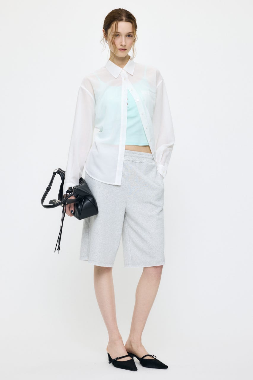 FADE CHECK SHEER OVER シャツ O/WHT FREE