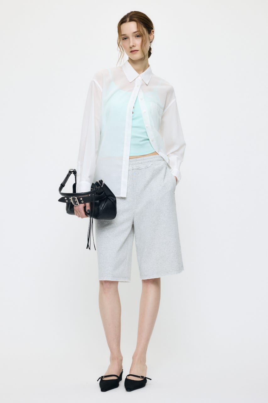 FADE CHECK SHEER OVER シャツ O/WHT FREE