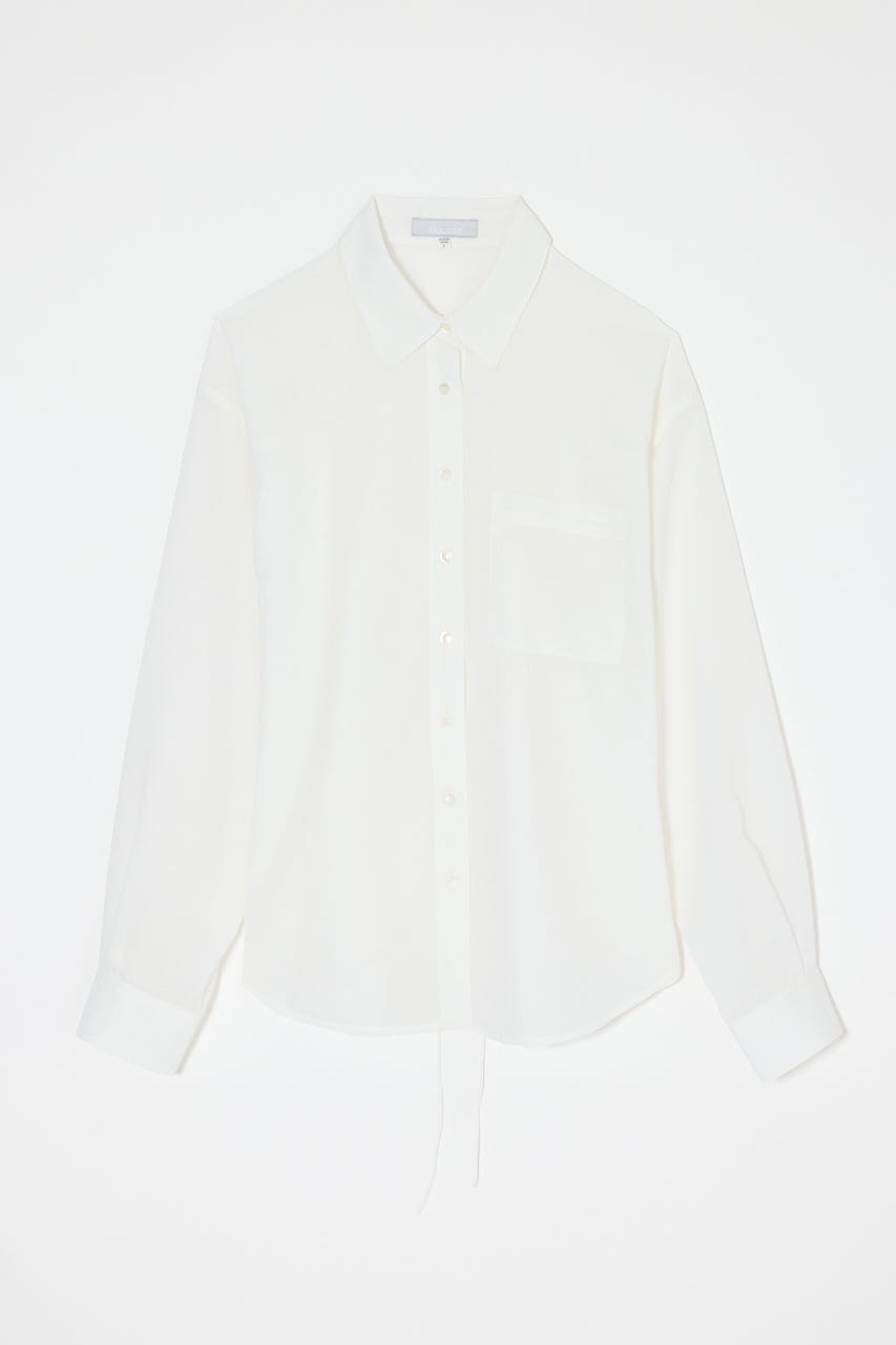 FADE CHECK SHEER OVER シャツ O/WHT FREE