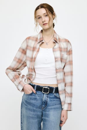 FADE CHECK SHEER OVER シャツ