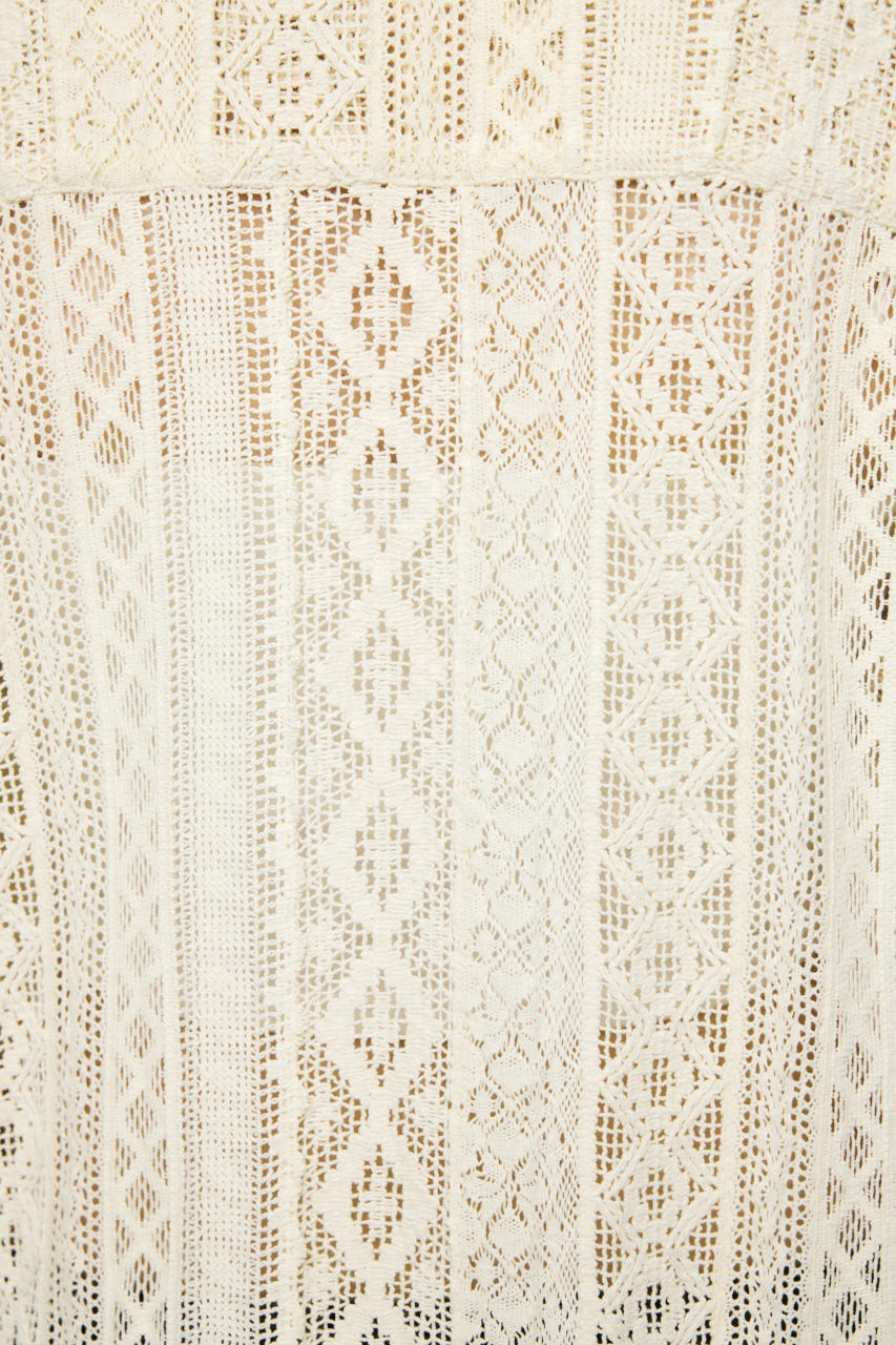 OPEN COLLAR LACE シャツ IVOY FREE