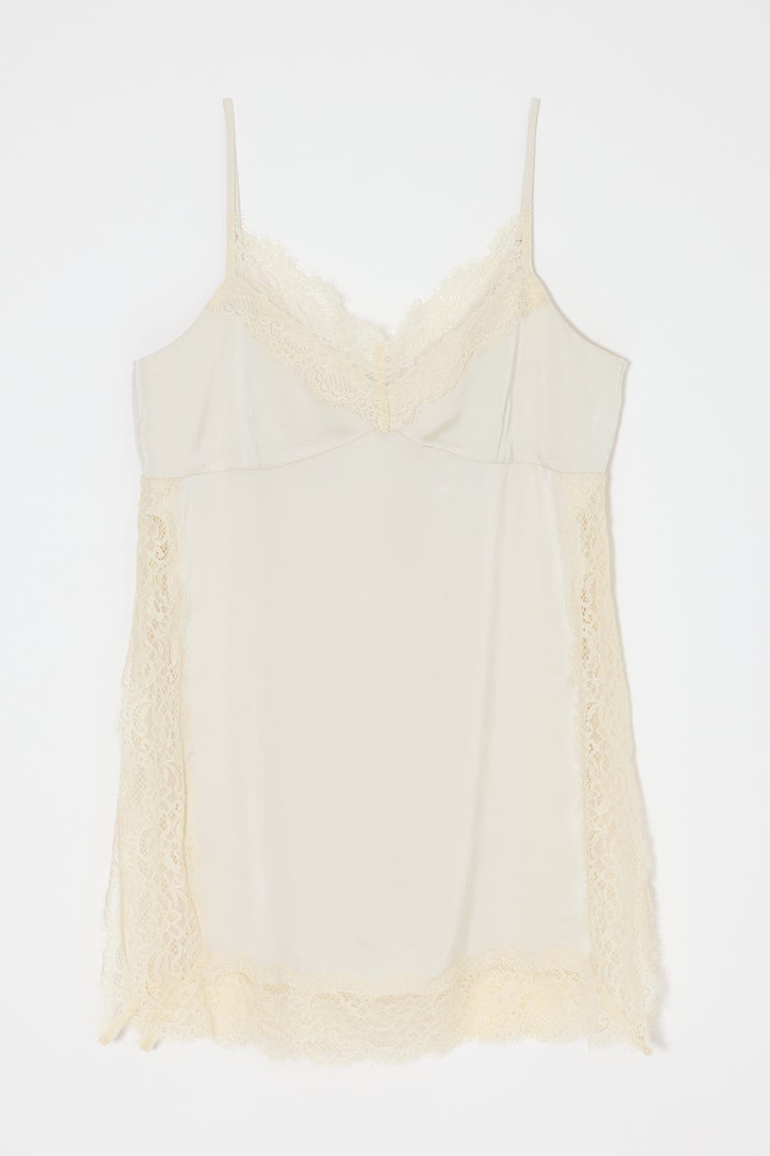 LACE TRIM SATIN キャミ IVOY FREE