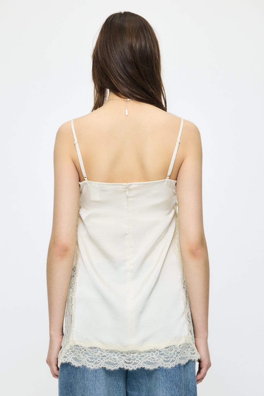 LACE TRIM SATIN キャミ IVOY FREE