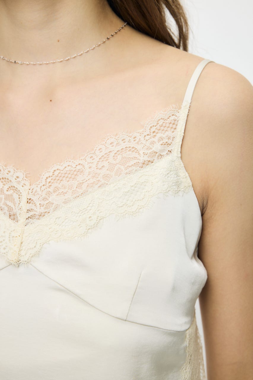 LACE TRIM SATIN キャミ IVOY FREE