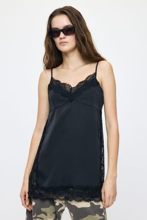 LACE TRIM SATIN キャミ