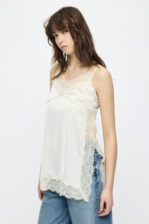 LACE TRIM SATIN キャミ
