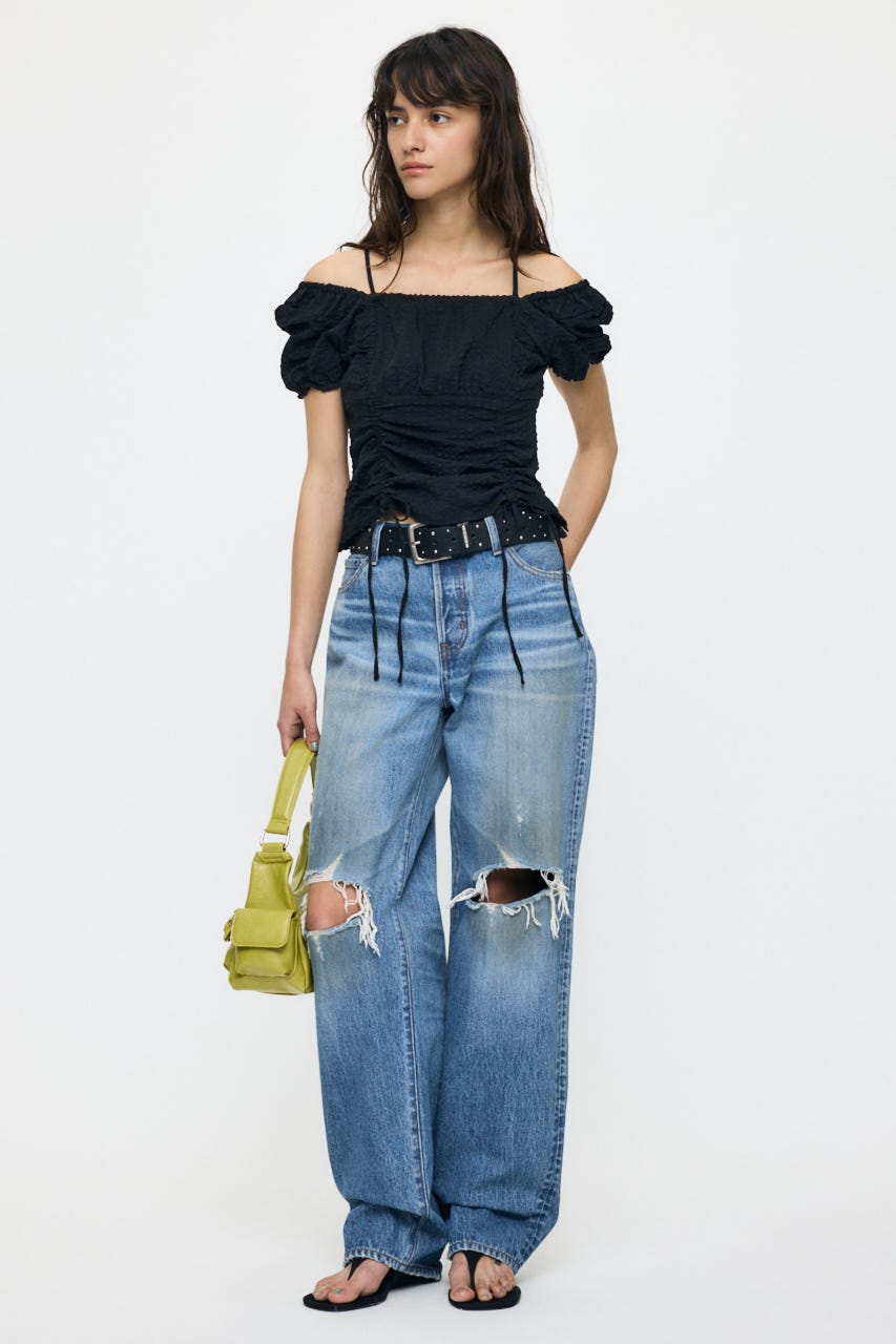 MULTIWAY GATHER ブラウス BLK FREE