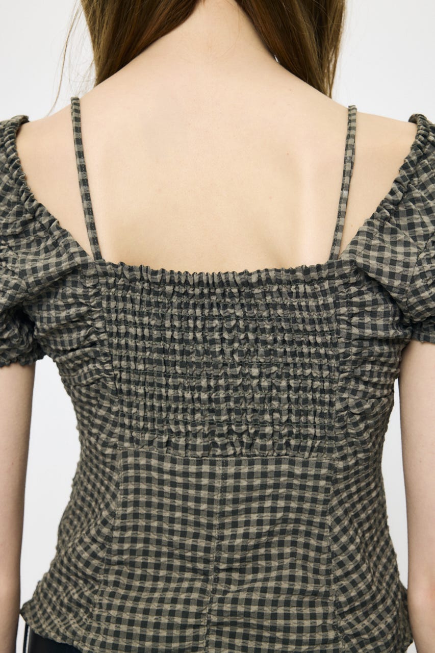 MULTIWAY GATHER ブラウス 柄KHA FREE