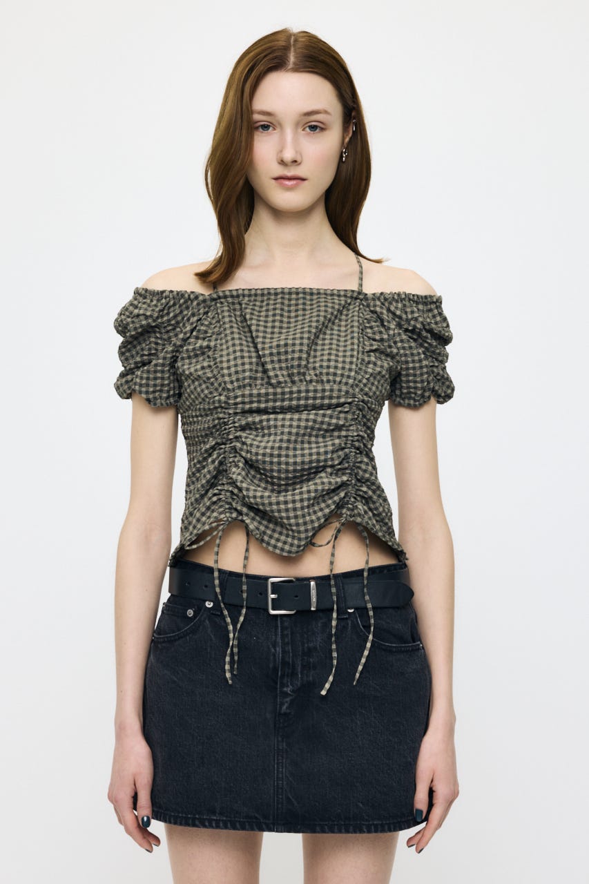 MULTIWAY GATHER ブラウス 柄KHA FREE