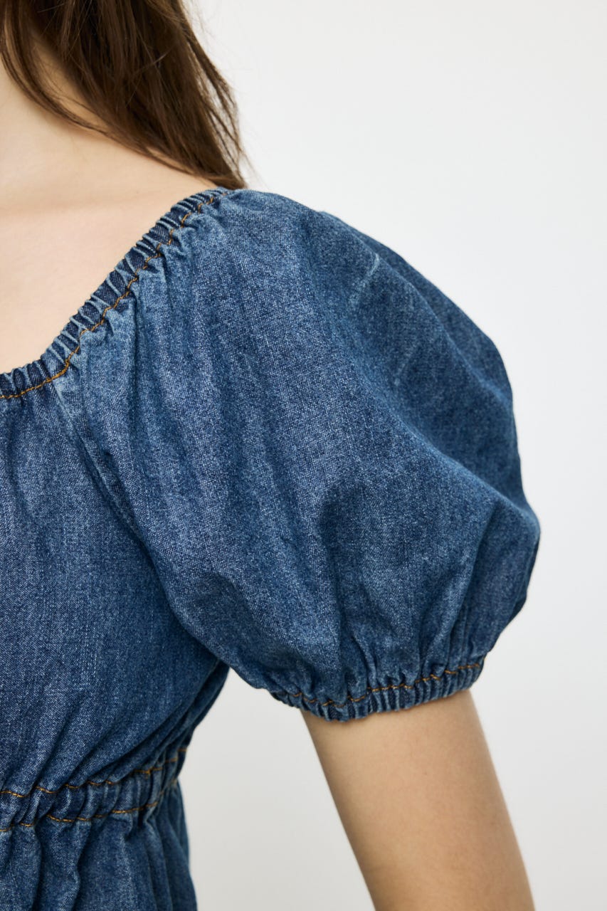 【SS先行アイテム】DENIM PUFF ブラウス BLU FREE