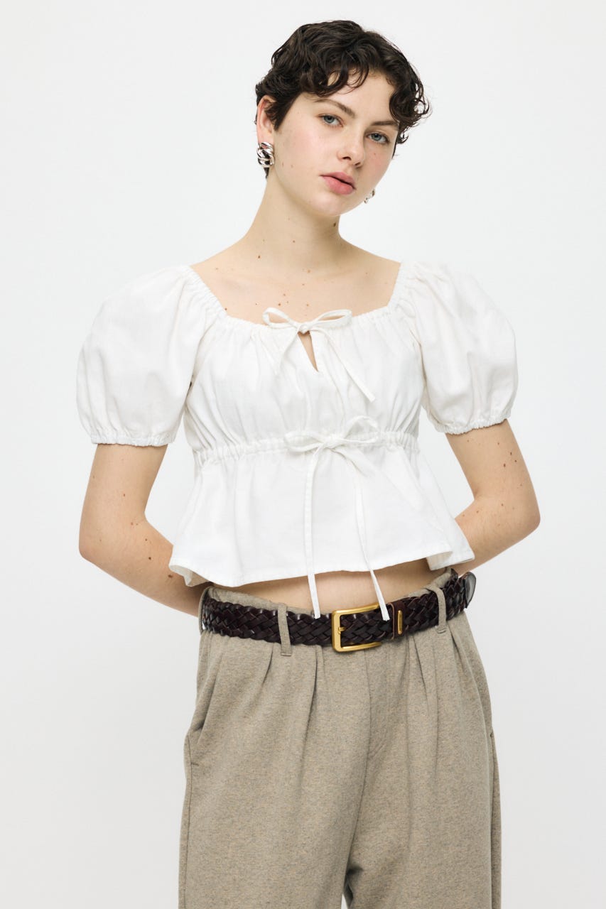 DENIM PUFF ブラウス WHT FREE