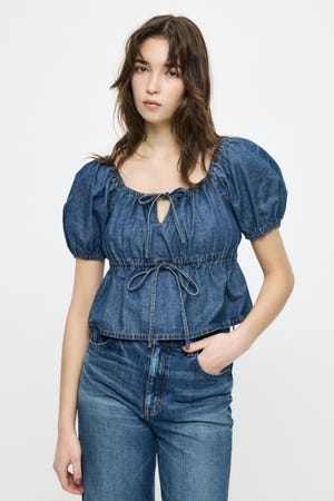 【SS先行アイテム】DENIM PUFF ブラウス