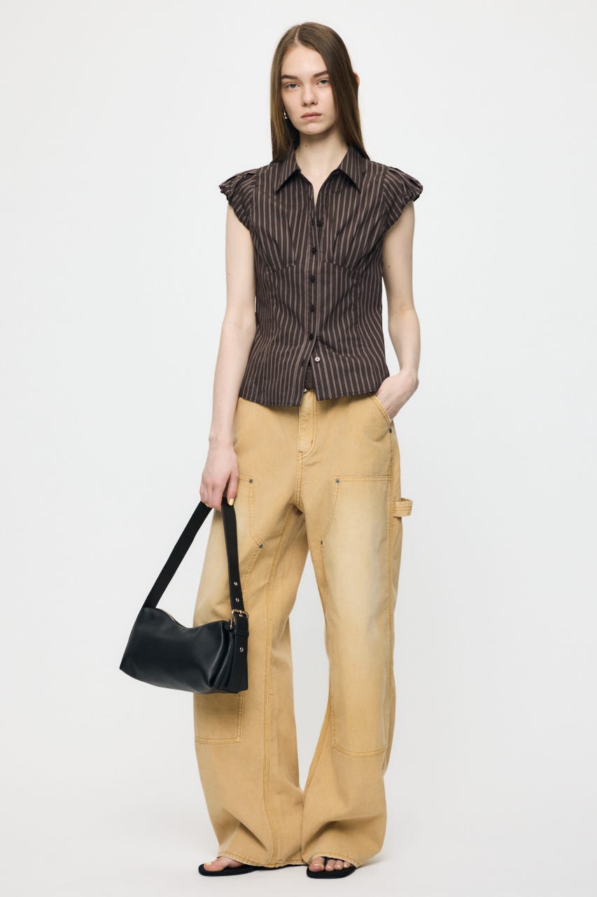 PUFF CAP SLEEVE ブラウス BRN 2