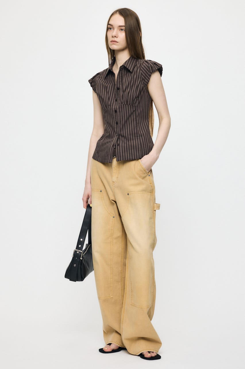 PUFF CAP SLEEVE ブラウス BRN 2