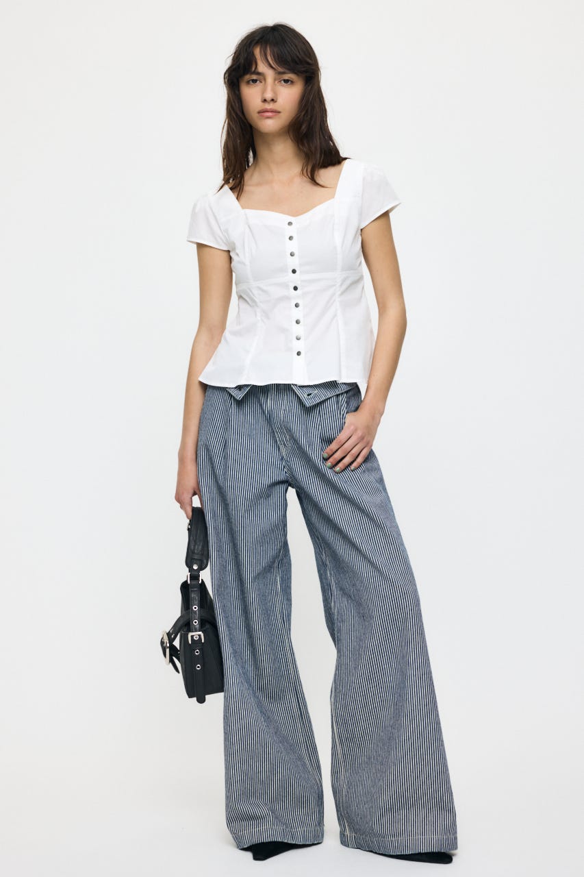 BUTTON UP FITTED ブラウス WHT 2