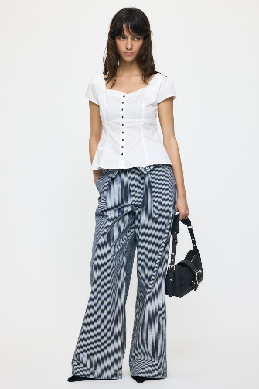 BUTTON UP FITTED ブラウス WHT 2