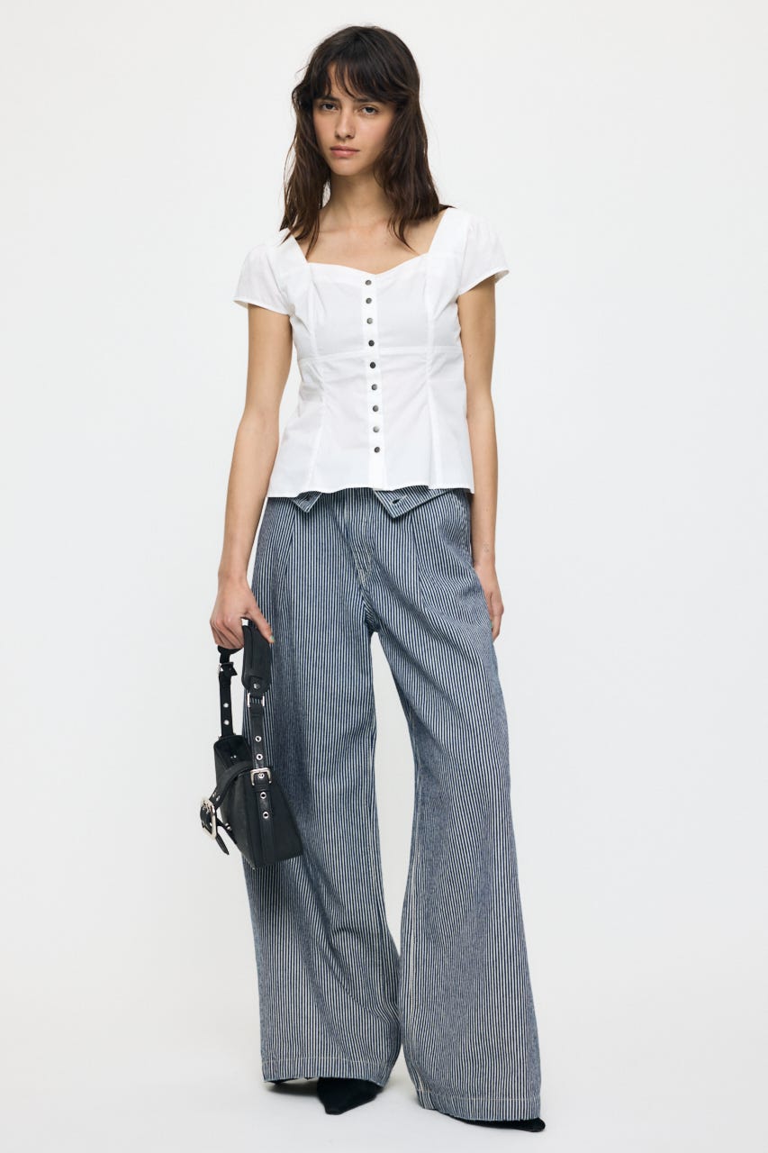 BUTTON UP FITTED ブラウス WHT 2