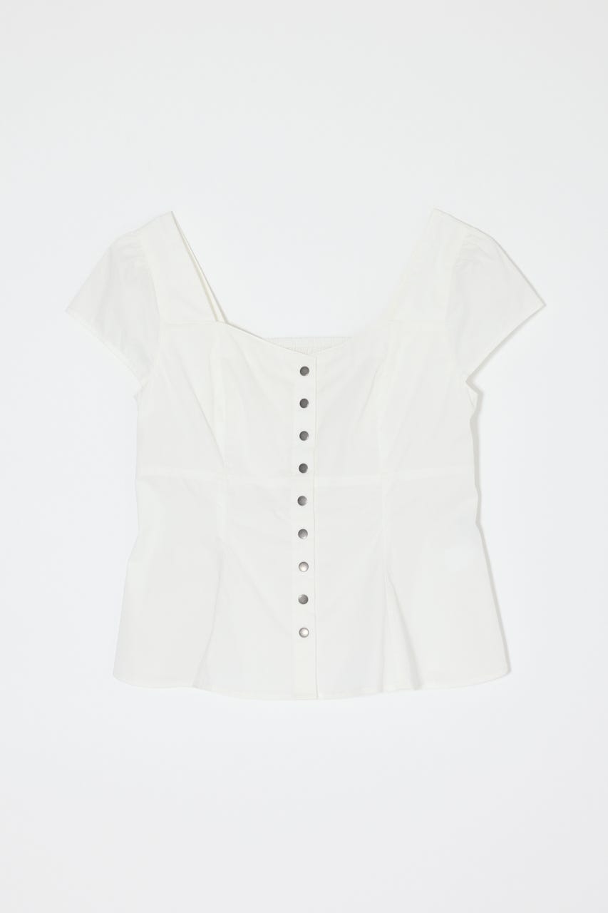 BUTTON UP FITTED ブラウス WHT 2