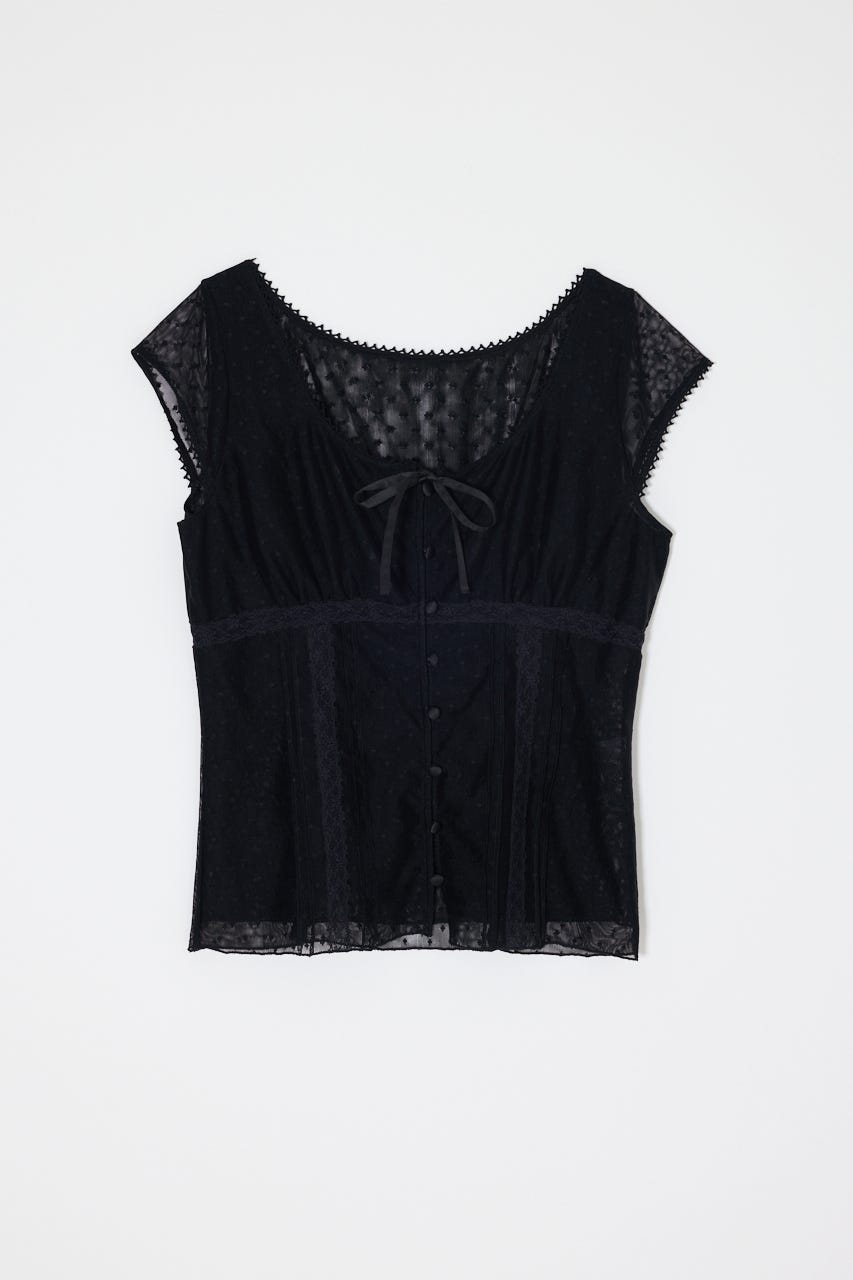 TULLE PINTUCKブラウス BLK 1